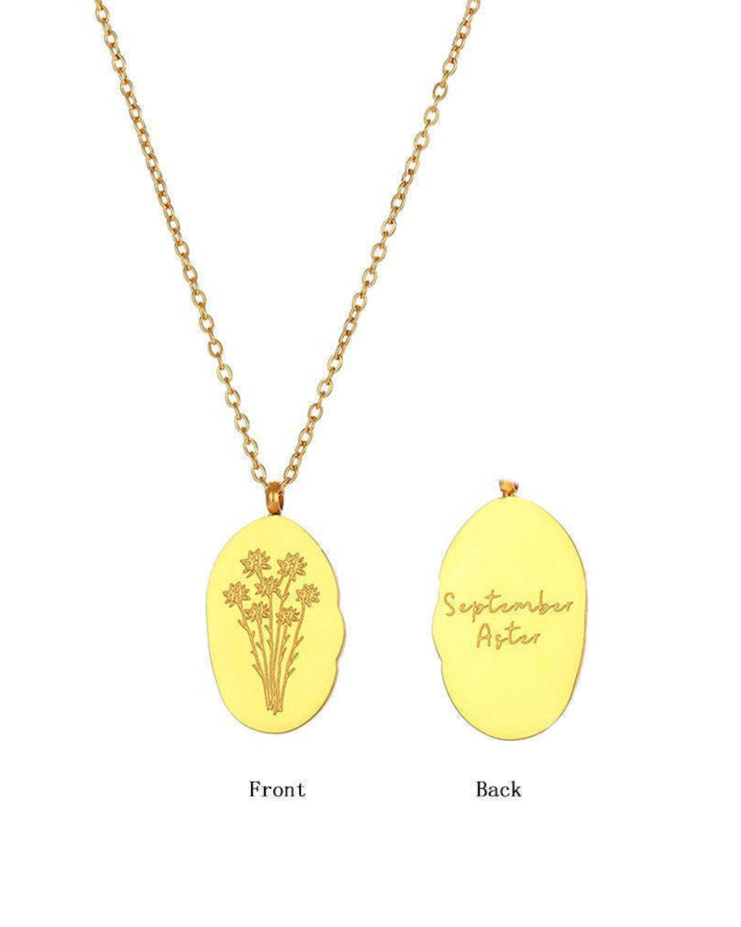 Birth Flower Pendant Necklace