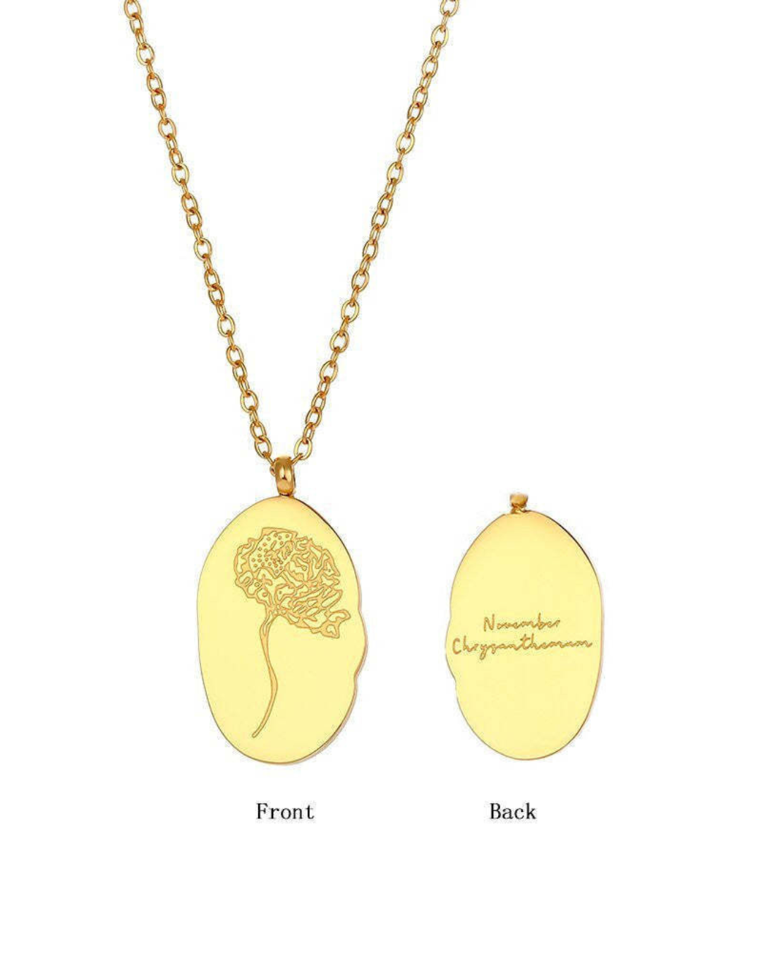 Birth Flower Pendant Necklace