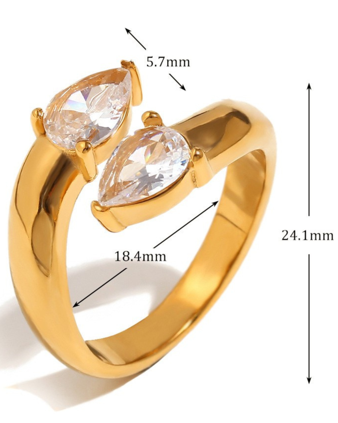 Emma Water Droplet Diamond Ring