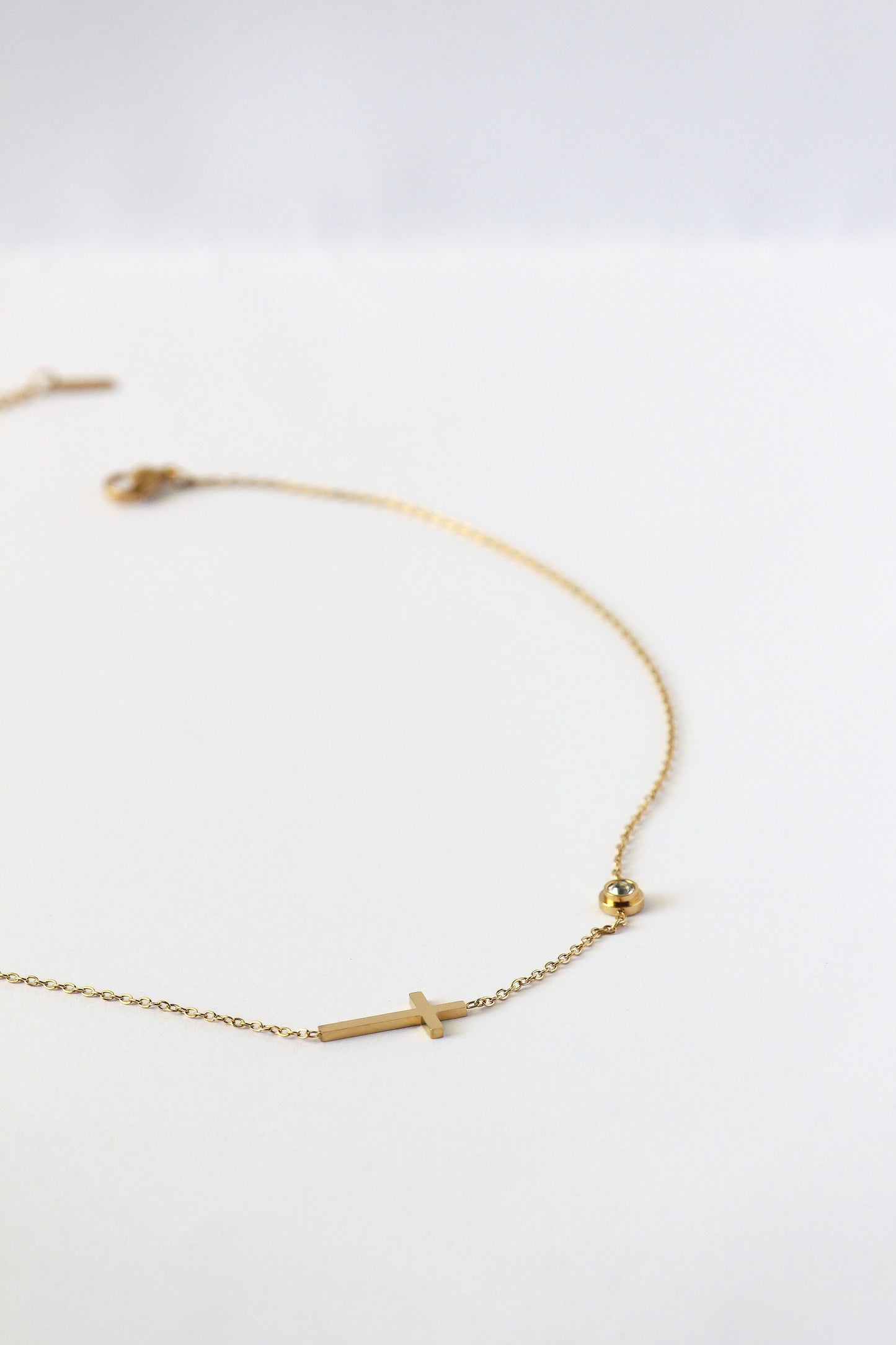 Leah CZ Cross Necklace
