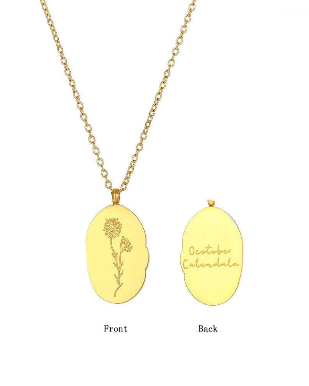 Birth Flower Pendant Necklace
