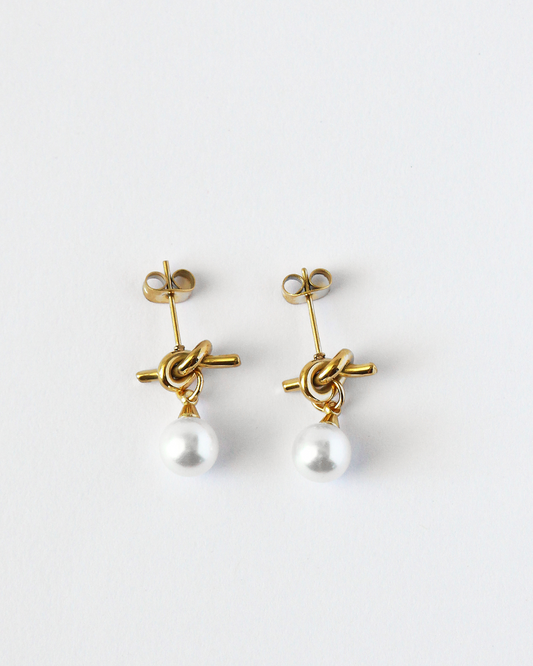 Knotted Pearl Earrings