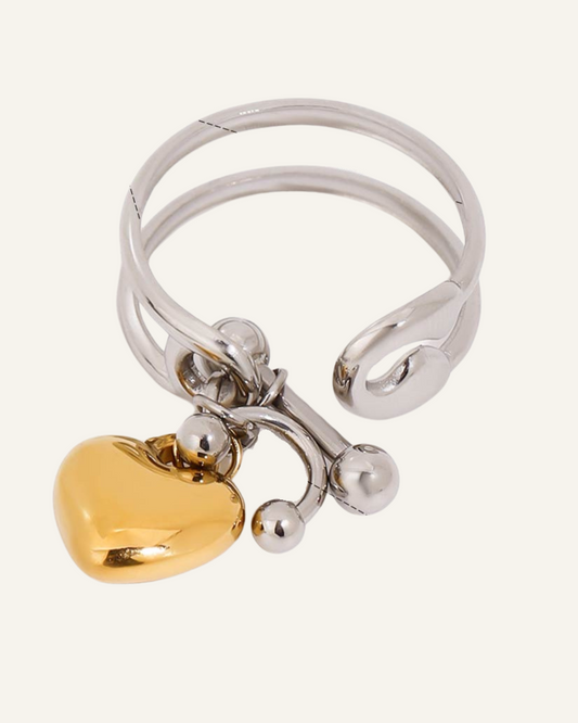 Viv Mixed Metal Ring - Adjustable Opening - Waterproof & Tarnish Free