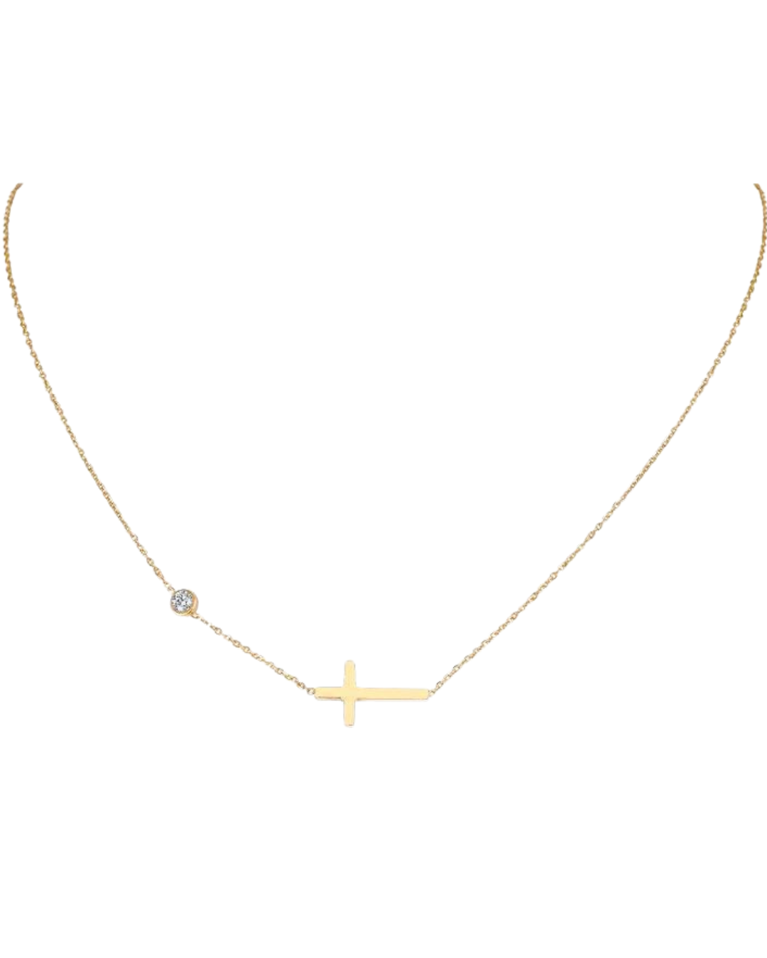 Leah CZ Cross Necklace