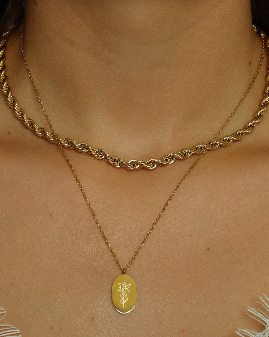 Birth Flower Pendant Necklace
