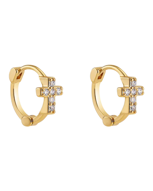 Cross CZ Huggies