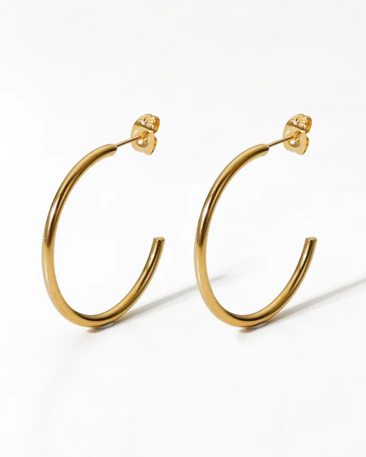 Jenny Hoop Studs - Waterproof - Tarnish Proof