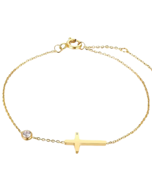 Eve CZ Cross Bracelet