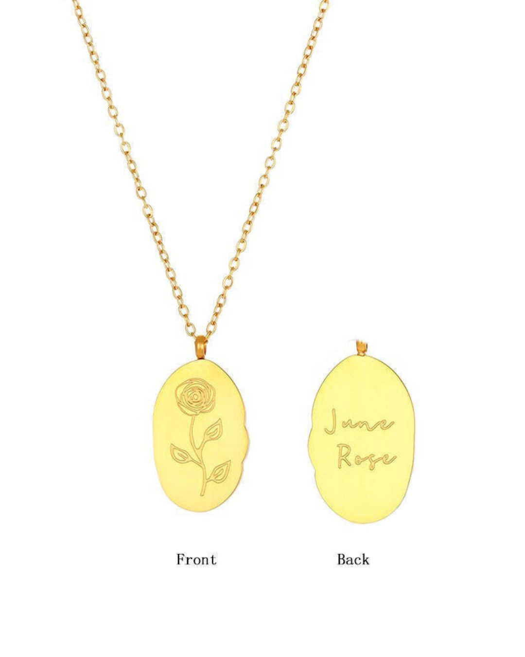Birth Flower Pendant Necklace