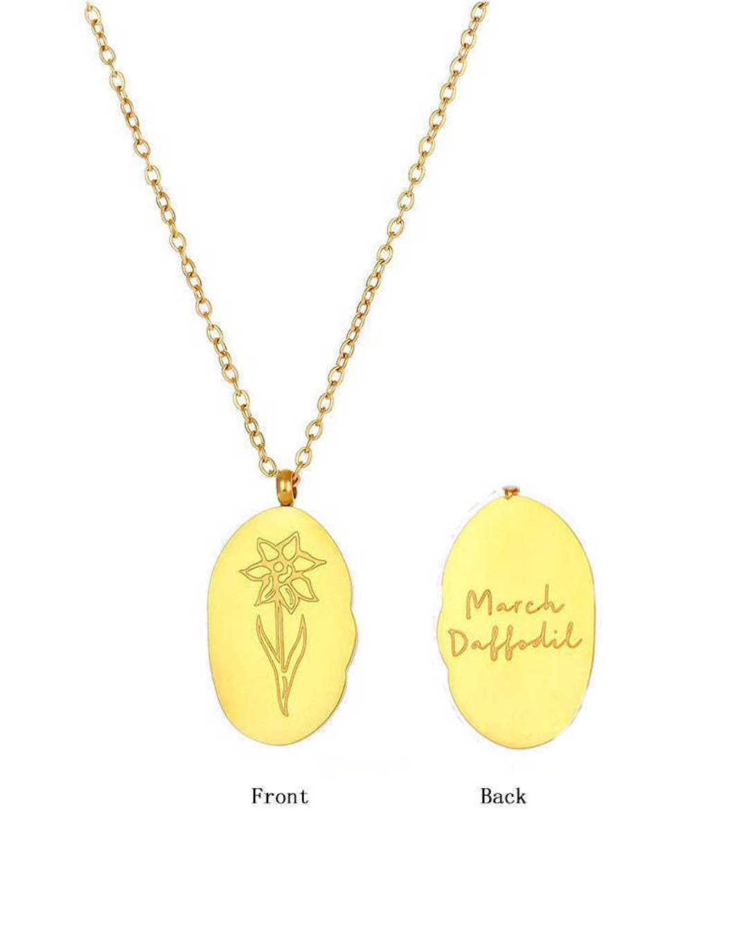 Birth Flower Pendant Necklace