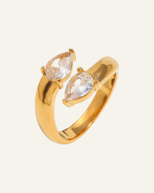 Emma Water Droplet Diamond Ring