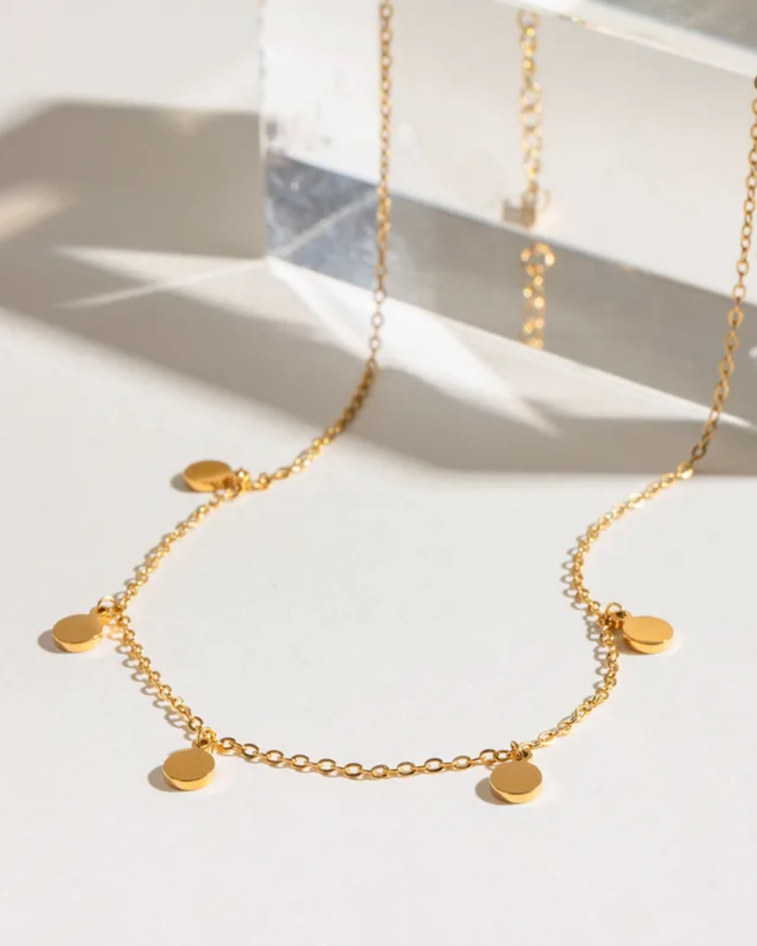 Golden Disc Necklace - Waterproof - Tarnish Proof