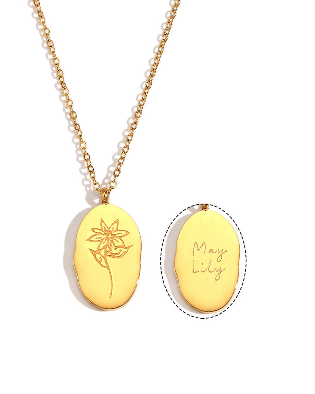Birth Flower Pendant Necklace