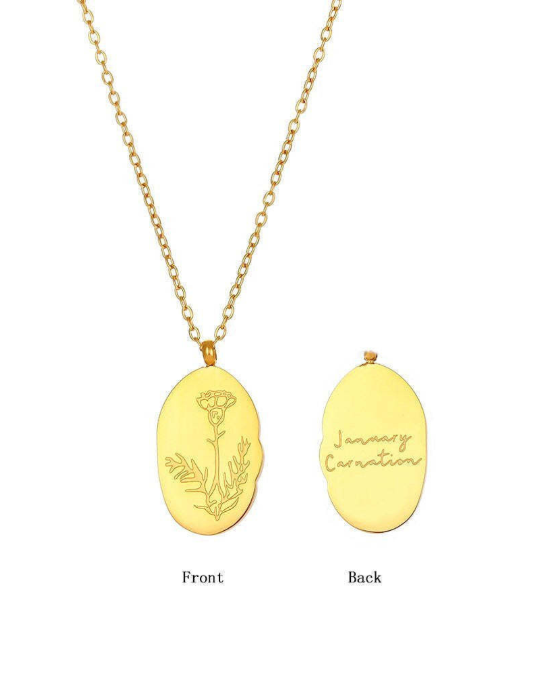 Birth Flower Pendant Necklace