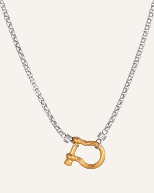 Herradura Necklace - SS & Rose Gold