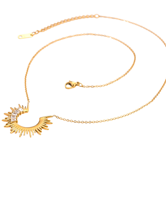 Golden Sun Necklace - Waterproof - Tarnish Proof