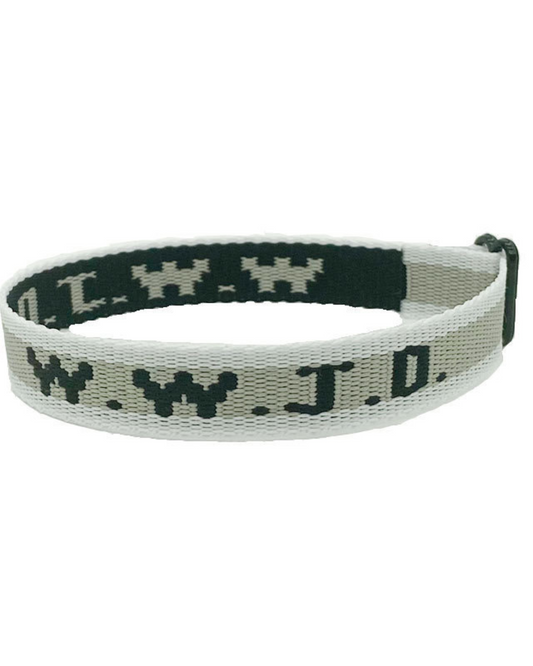 FREE - WWJD Jacquard Wristband - Neutral Colours