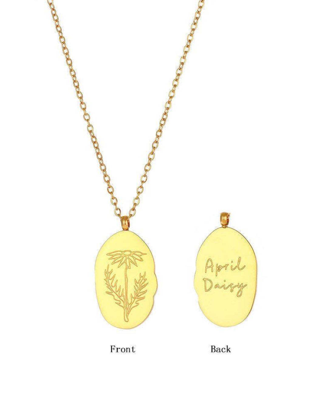 Birth Flower Pendant Necklace