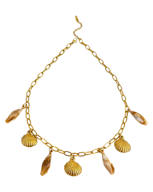 Ocean Shell Charm Necklace - Waterproof - Tarnish Proof