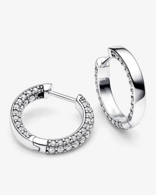 Sterling Silver Zircon Huggies